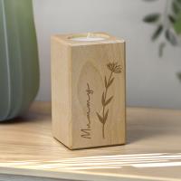 Personalised Floral Wooden Tealight Holder Extra Image 1 Preview